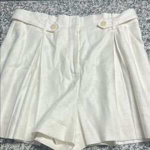 Astr White High Waist Tailored Shorts